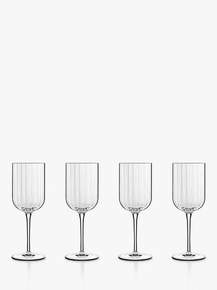 Luigi Bormioli Bach Fluted White Wine Glass, Set of 4, 280ml, Clear, Clear