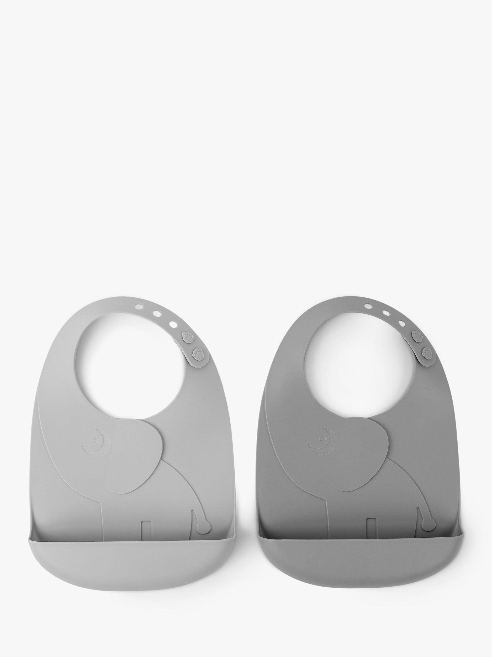 Done by Deer Elphee Silicone Bib, Pack of 2, Grey