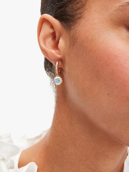 kate spade new york That Sparkle Pave Hoop Earrings - view 2, Gold/Clear