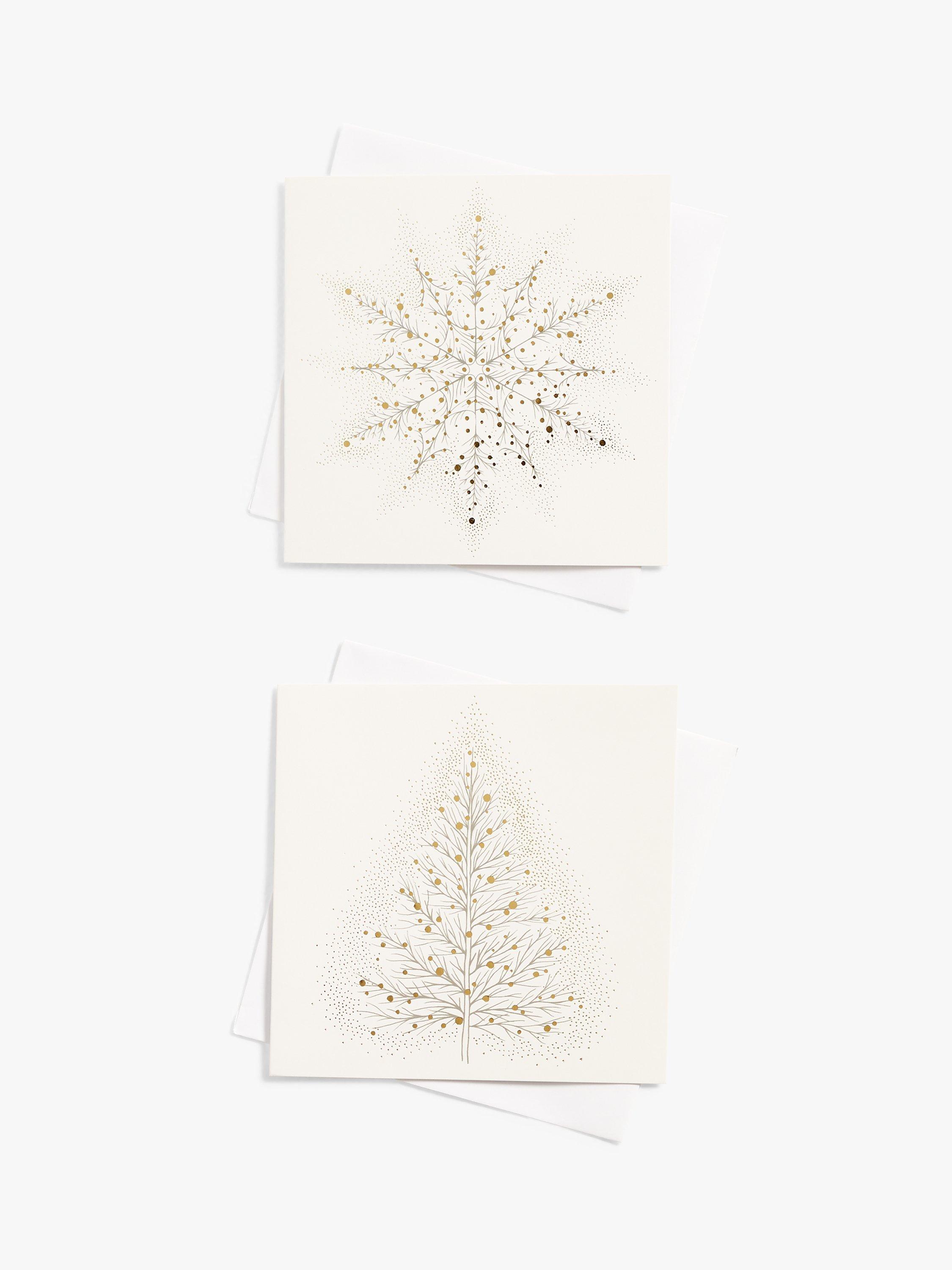 John Lewis Snow Mountain Snowflake Large Wallet Charity Christmas Cards, Pack of 10