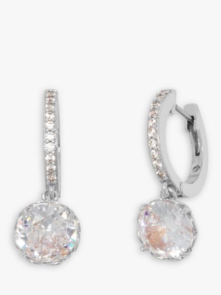 kate spade new york That Sparkle Pave Hoop Earrings, Silver