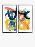 John Lewis Cartissi Studio 'Shuffling' Framed Canvas Prints, Set of 2, 84 x 44cm, Multi