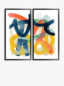 John Lewis Cartissi Studio 'Shuffling' Framed Canvas Prints, Set of 2, 84 x 44cm, Multi, Multi