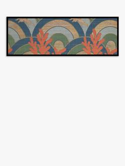 John Lewis British Library 'Textile Archive I' Framed Print, 43.5 x 123.5cm, Orange/Multi, Orange/Multi