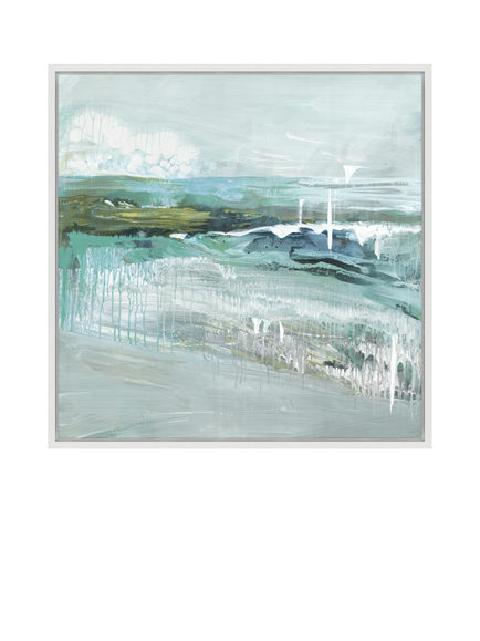 John Lewis Grace Rowan 'Beneath the Surface' Framed Canvas Print, 106 x 106cm, Teal, Teal