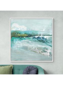 John Lewis Grace Rowan 'Beneath the Surface' Framed Canvas Print, 106 x 106cm, Teal - view 2, Teal
