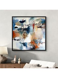 John Lewis Natasha Barnes 'Continuation' Framed Canvas Print, 106 x 106cm, Blue/Multi - view 2, Blue/Multi