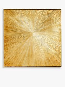 John Lewis 'Temptation' Abstract Framed Canvas Print, 100 x 100cm, Gold - view 2, Gold