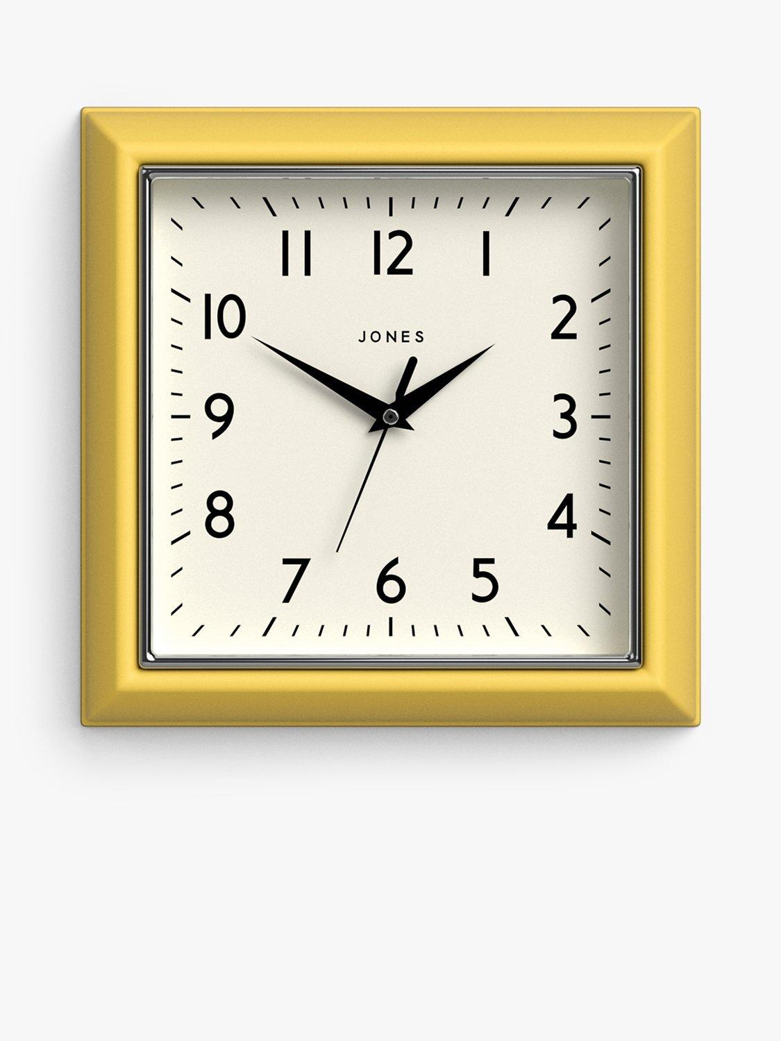 Jones Clocks Square Retro Analogue Wall Clock, 25cm