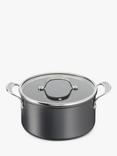 Jamie Oliver by Tefal Hard Anodised Aluminium Non-Stick Stockpot with Glass Lid, 24cm