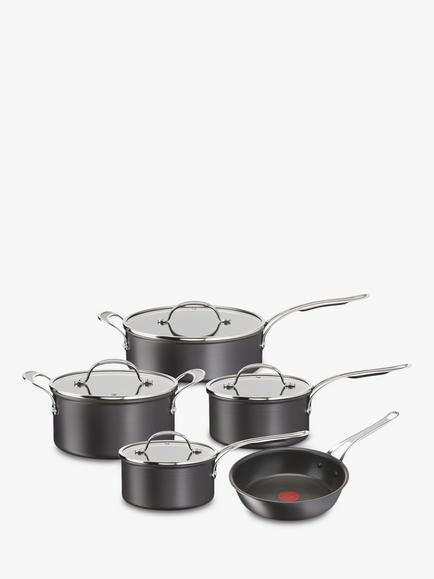 Jamie Oliver by Tefal Hard Anodised Aluminium Non-Stick Pan Set, 5 Piece, Grey
