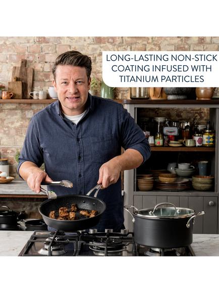 Jamie Oliver by Tefal Hard Anodised Aluminium Non-Stick Pan Set, 5 Piece - view 2, Grey