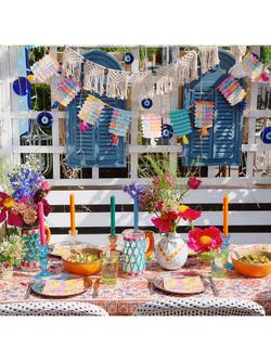 Talking Tables Dinner Candlesticks & Glass Candle Holder, 150g - view 2, Green/Blue