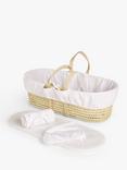 John Lewis Moses Basket, Fitted Sheet & Blanket Set, White