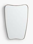 John Lewis Mid-Century Curved Metal Frame Wall Mirror, 96 x 65cm, Antique Brass