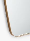 John Lewis Mid-Century Curved Metal Frame Wall Mirror, 96 x 65cm, Antique Brass