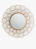 John Lewis Fleur Metal Frame Round Wall Mirror, 81cm, Gold