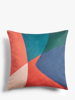 John Lewis Affinity Cushion, Orange / Blue