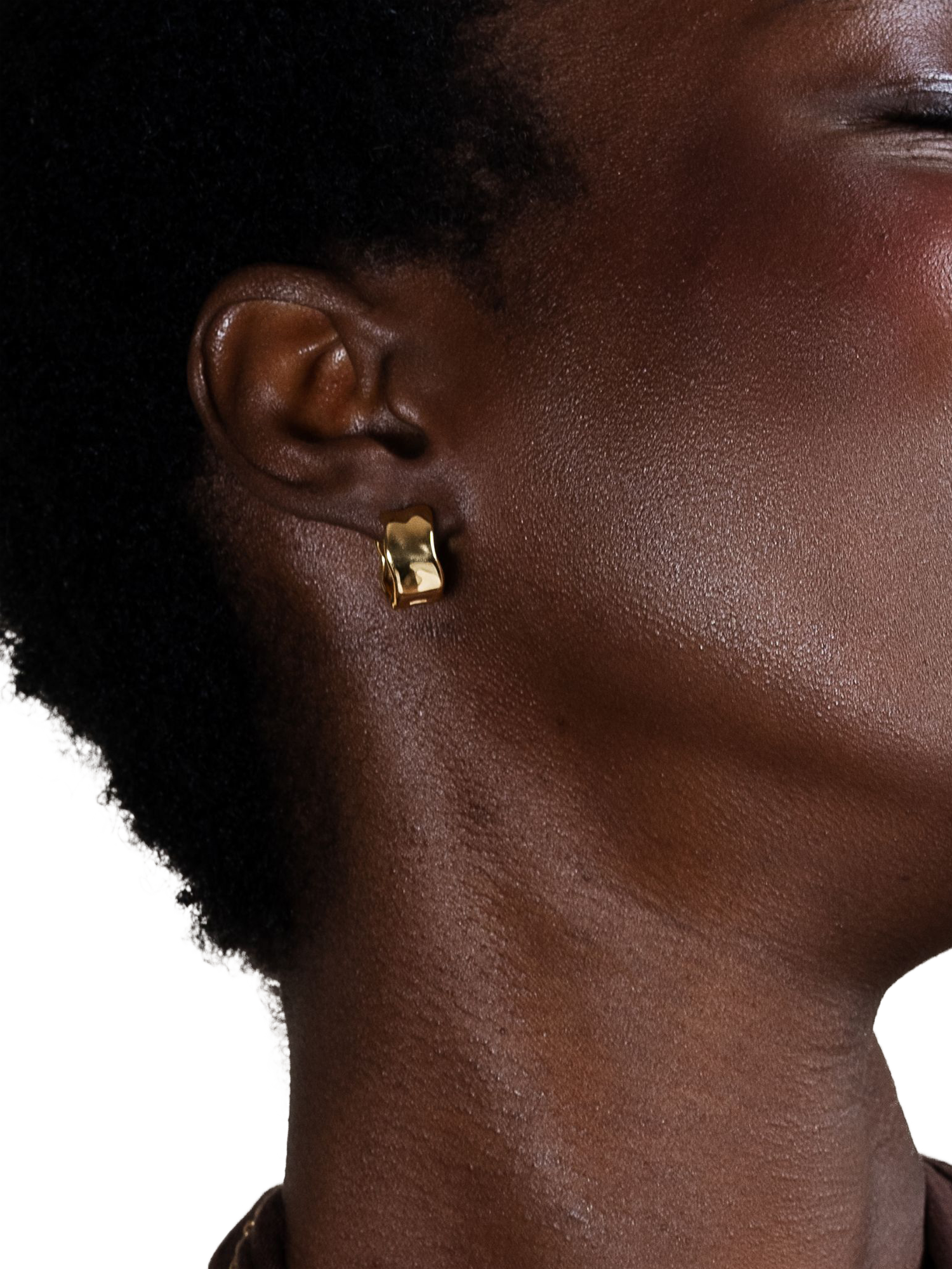 Product image 4 of 4, which shows Dower & Hall Waterfall Hoop Earrings, Gold