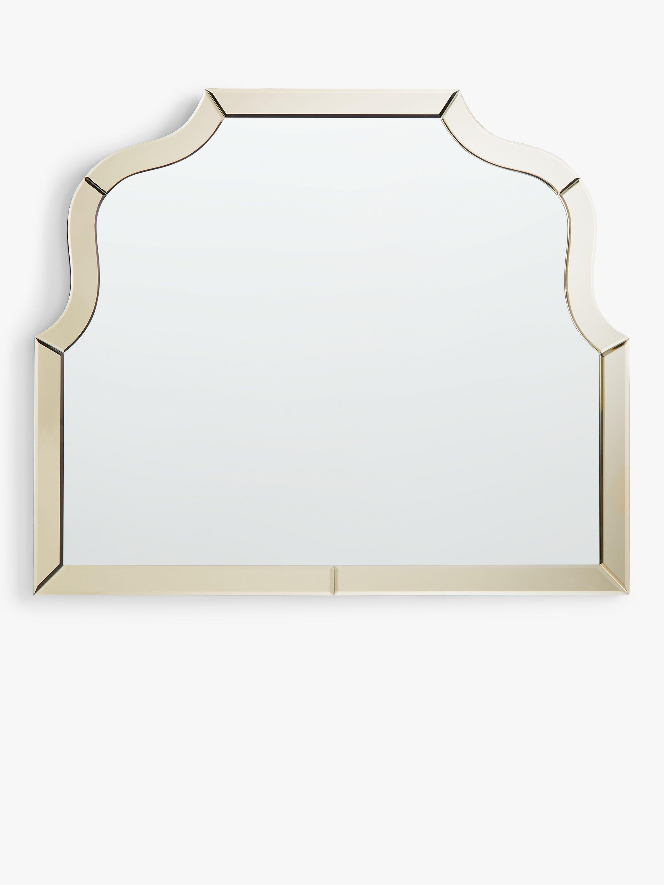 John Lewis Gold Edge Overmantle Mirror, 85 x 100cm, Gold