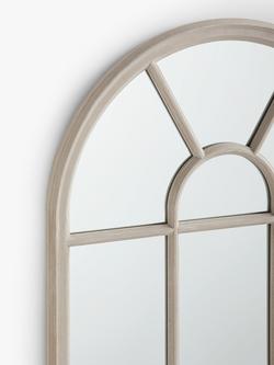 John Lewis Arched Wood Frame Window Wall Mirror, 140 x 70cm, Taupe - view 2, Taupe