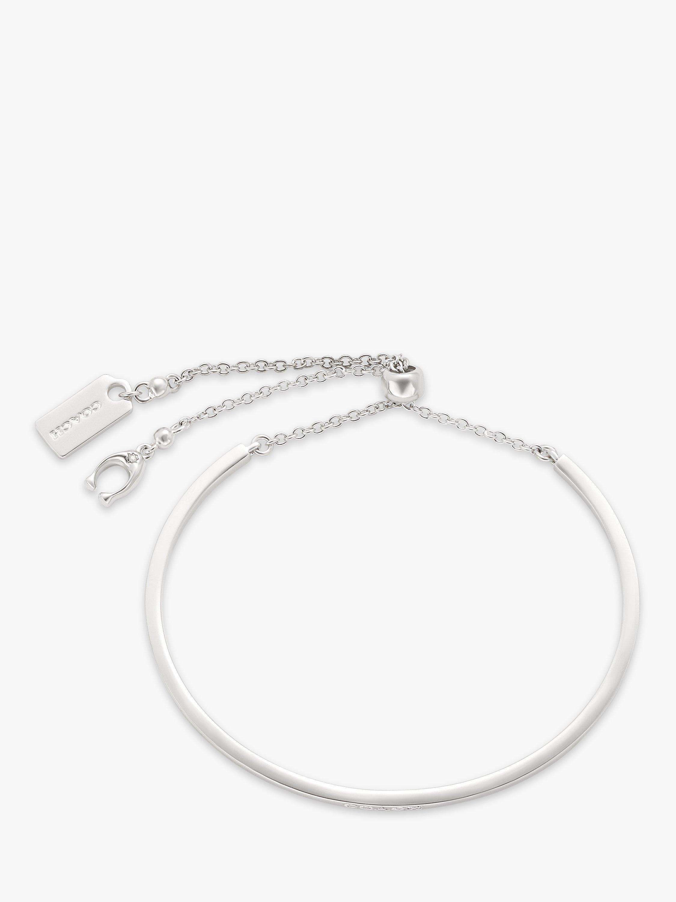 Coach Slider Logo Bangle, Silver