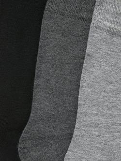 John Lewis Thermal Wool Blend Socks, Pack of 3, One Size, Black/Charcoal/Grey - view 2, Black/Charcoal/Grey