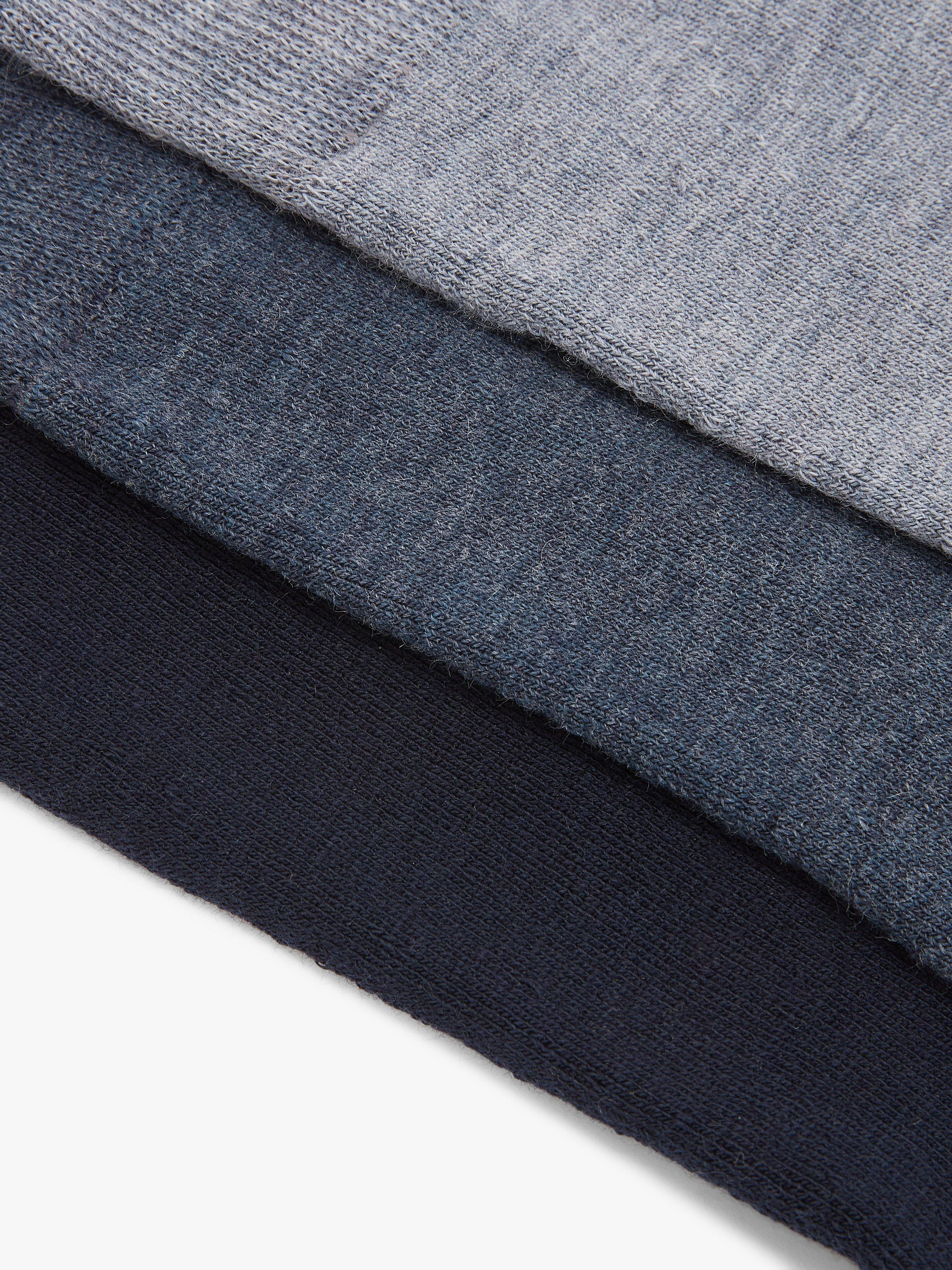 Product image 2 of 2, which shows John Lewis Thermal Wool Blend Socks, Pack of 3, One Size, Blues