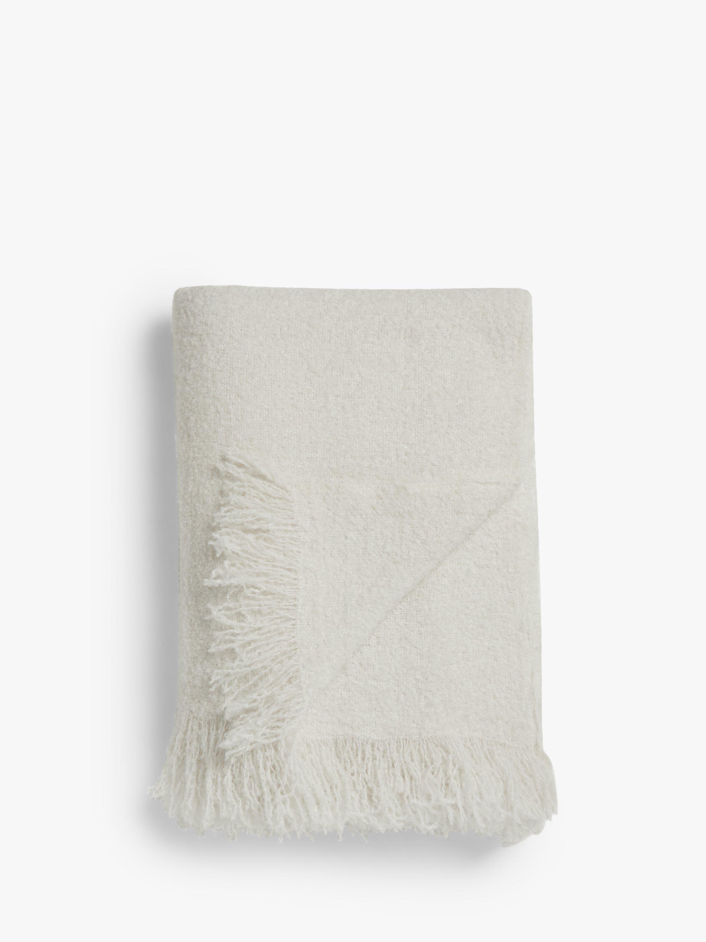 John Lewis Wool Blend Boucle Throw, Marshmallow