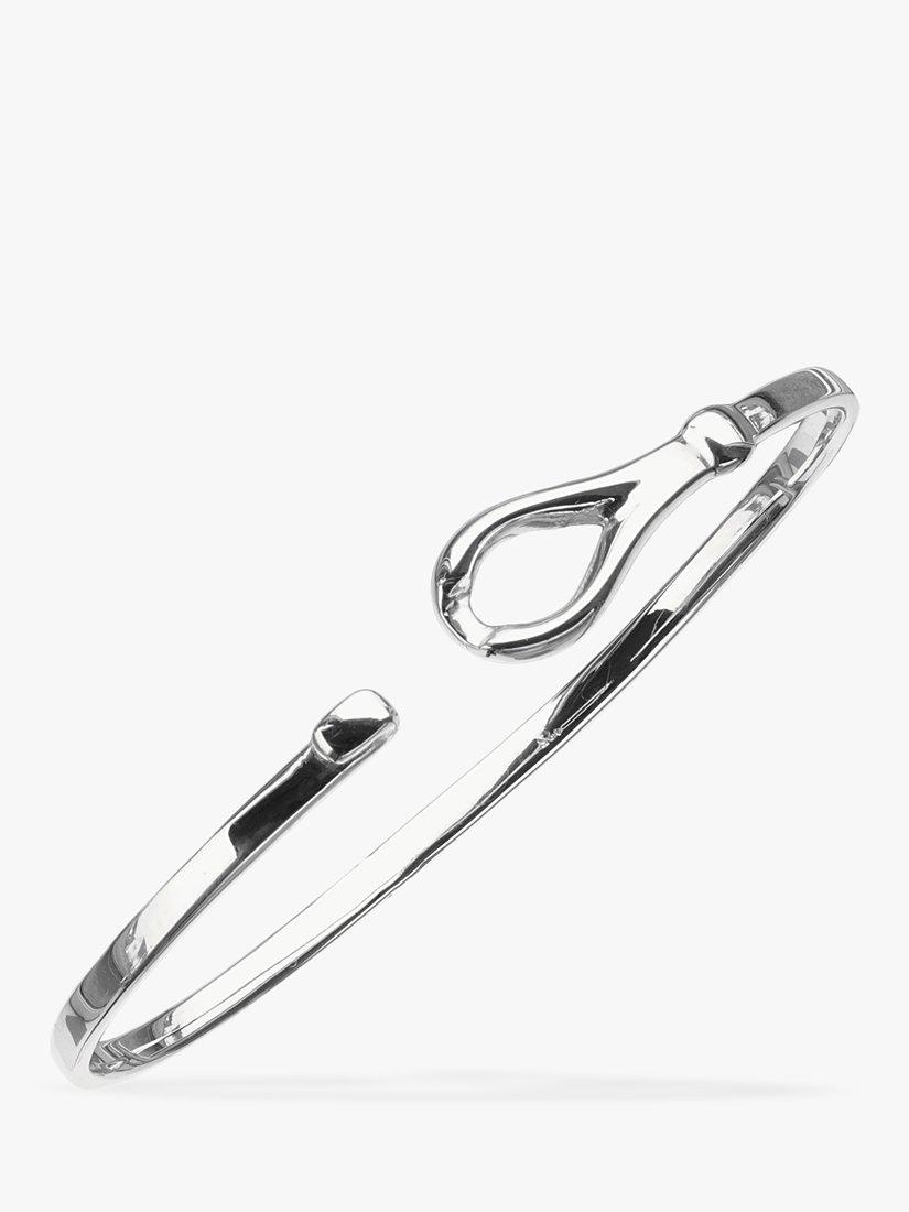 Product image 2 of 3, which shows Nina B Loop Catch Bangle, Silver