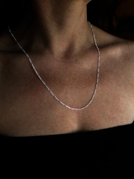 Nina B Slim Figaro Chain, Silver, 60cm - view 2, Silver