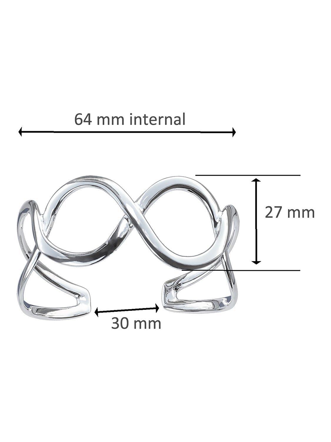 Product image 5 of 6, which shows Nina B Open Loops Sterling Silver Cuff Bangle, Silver