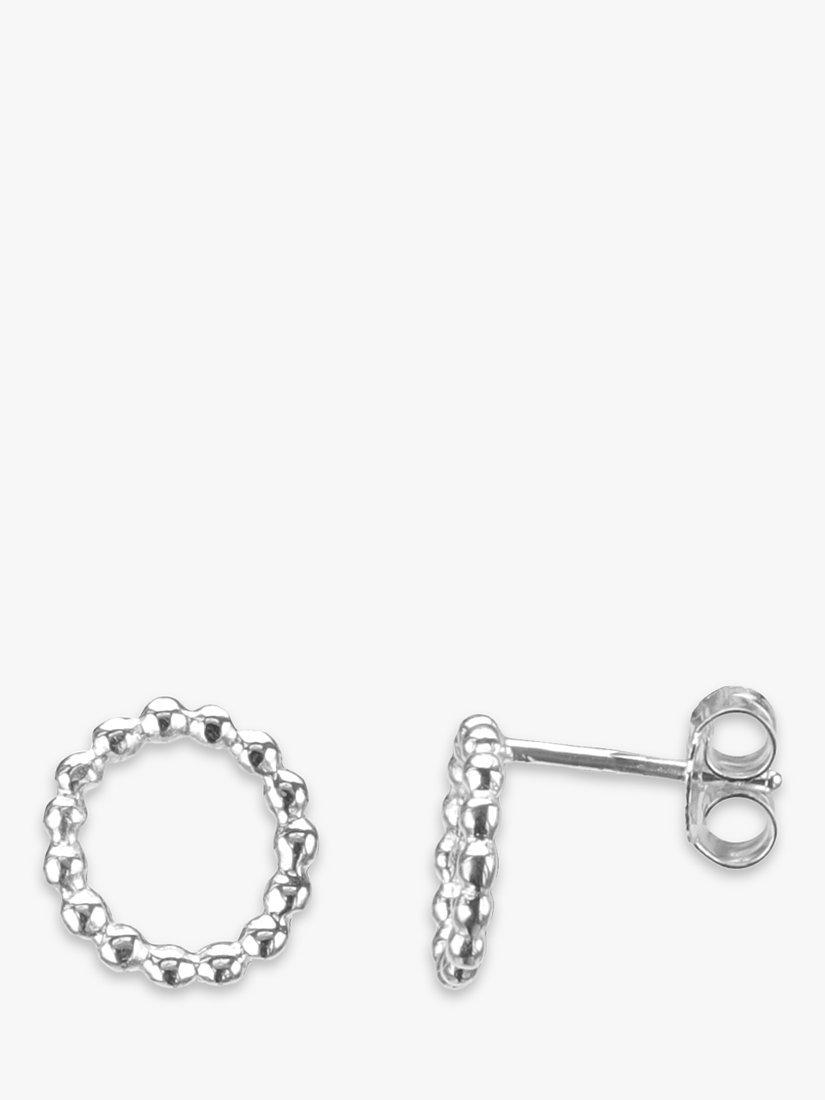 Product image 1 of 2, which shows Nina B Textured Circle Stud Earrings, Silver