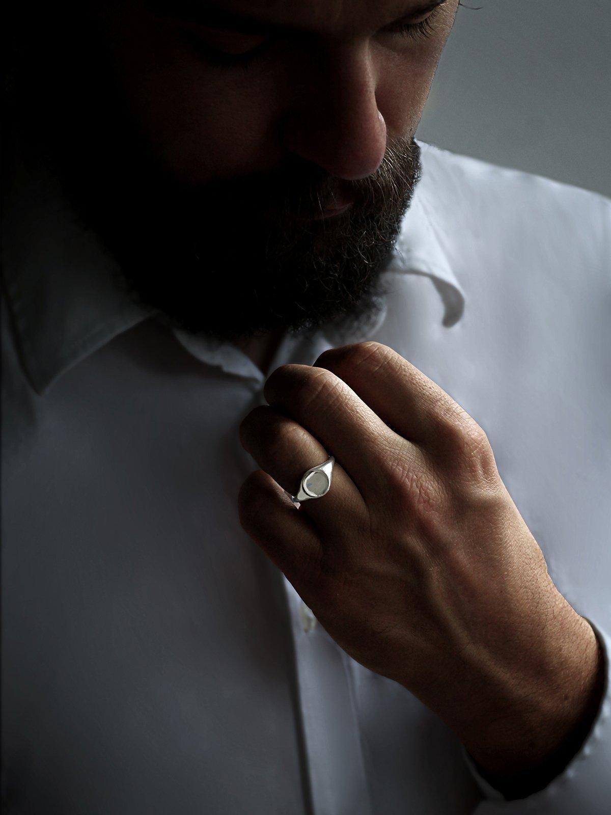 Product image 4 of 4, which shows Nina B Signet Ring, Silver