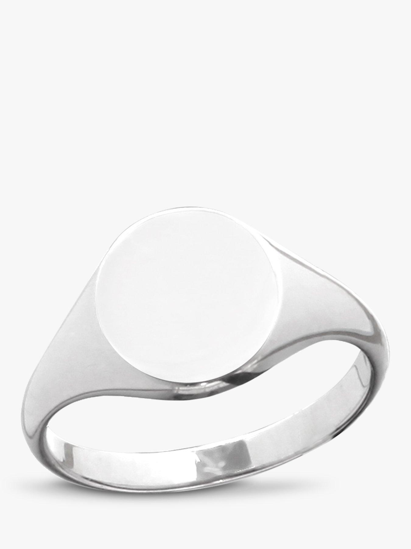 Product image 1 of 4, which shows Nina B Signet Ring, Silver