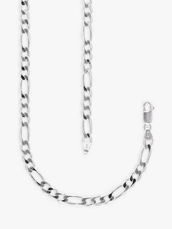 Nina B Unisex Figaro Chain, Silver, Silver