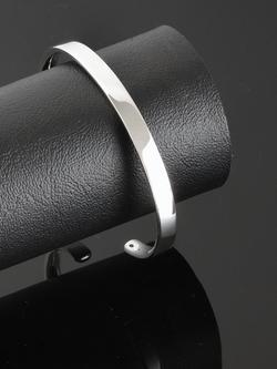 Nina B Unisex Slim Solid Band Bangle, Silver - view 2, Silver