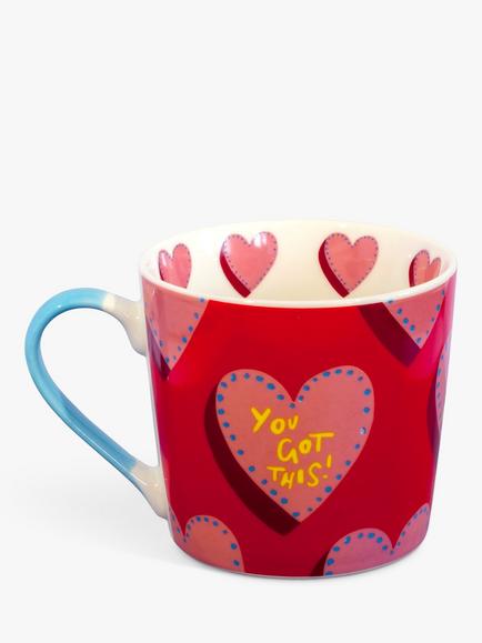 Eleanor Bowmer 'You Are Amazing' Hearts Mug, 300ml, Red - view 2, Red