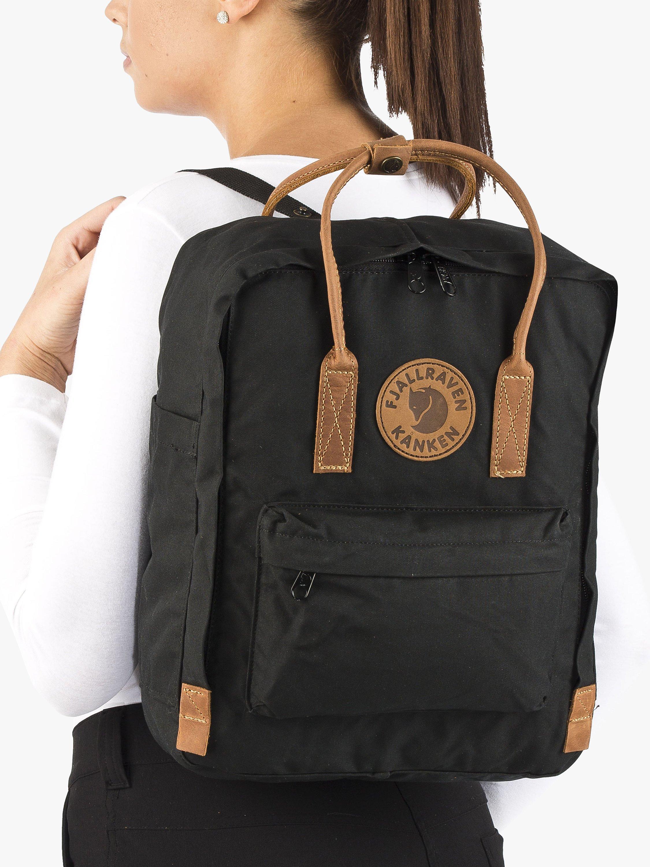 Fjallraven kanken black leather best sale