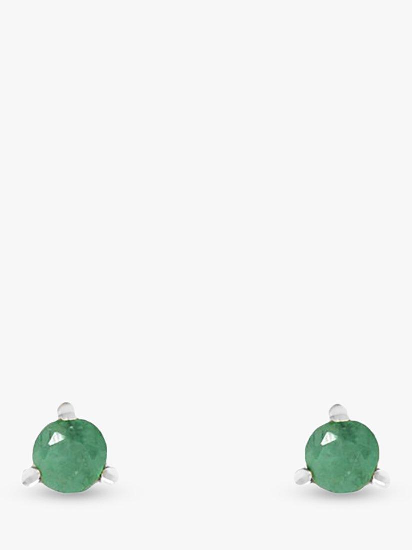 Product image 1 of 2, which shows Leah Alexandra Element Stud Earrings, Emerald