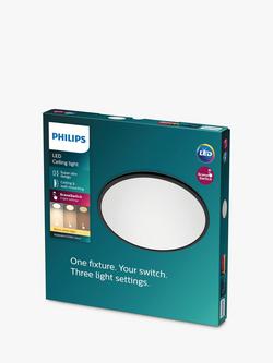 Philips Super Slim CL550 LED Ceiling Light, Black, Black