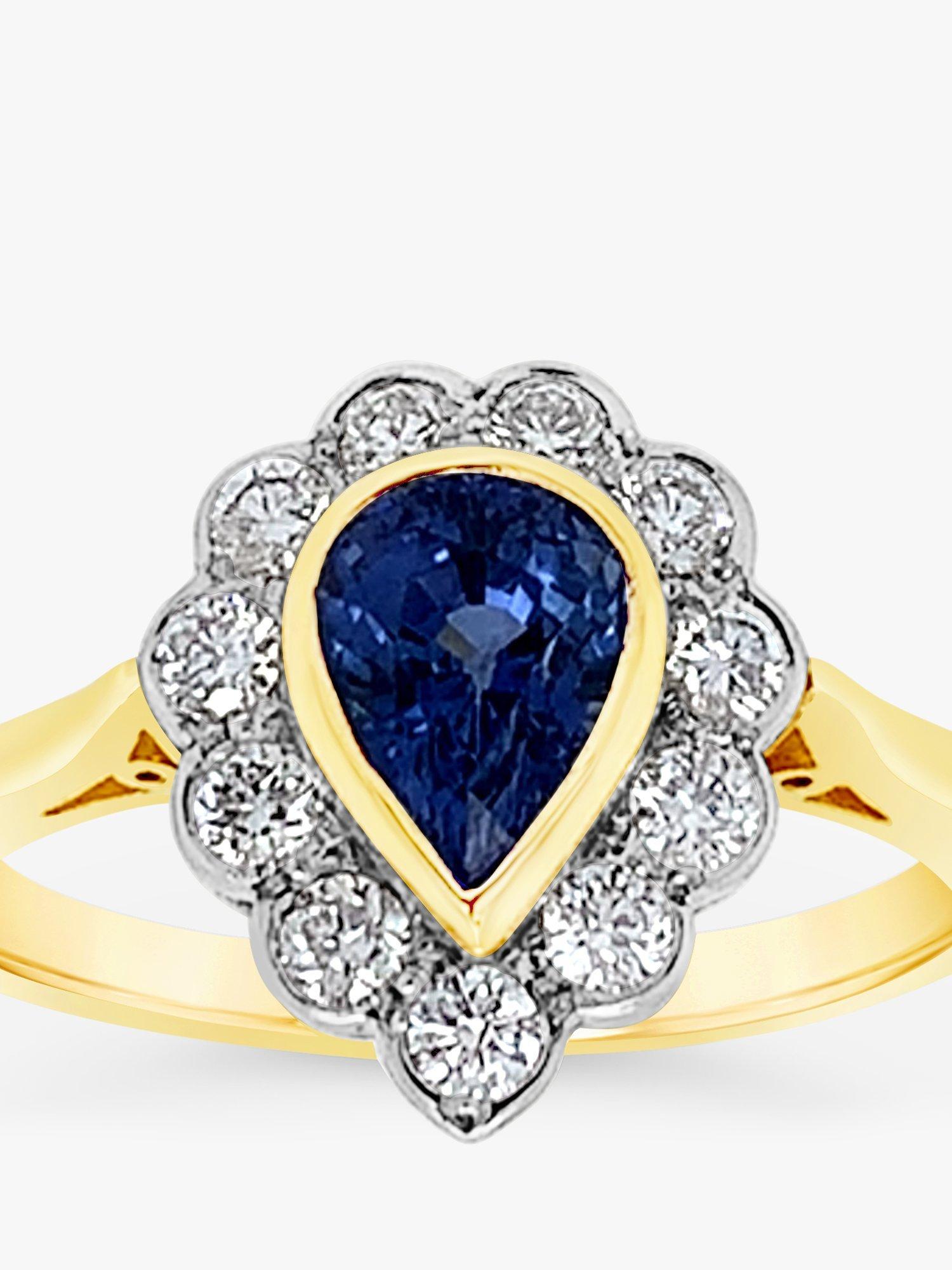Product image 2 of 5, which shows Milton & Humble Jewellery 18ct White & Yellow Gold  Pre-Loved Sapphire and Diamond Ring