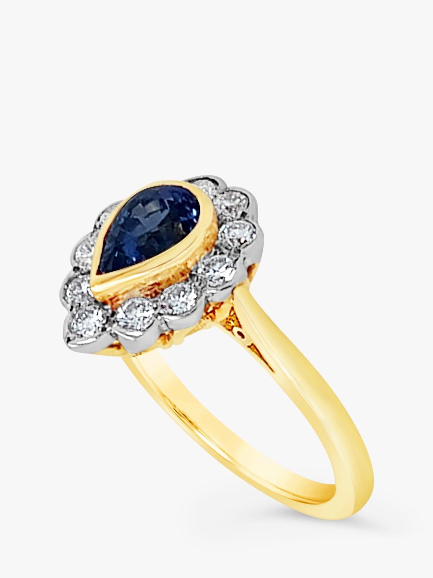 Product image 3 of 5, which shows Milton & Humble Jewellery 18ct White & Yellow Gold  Pre-Loved Sapphire and Diamond Ring