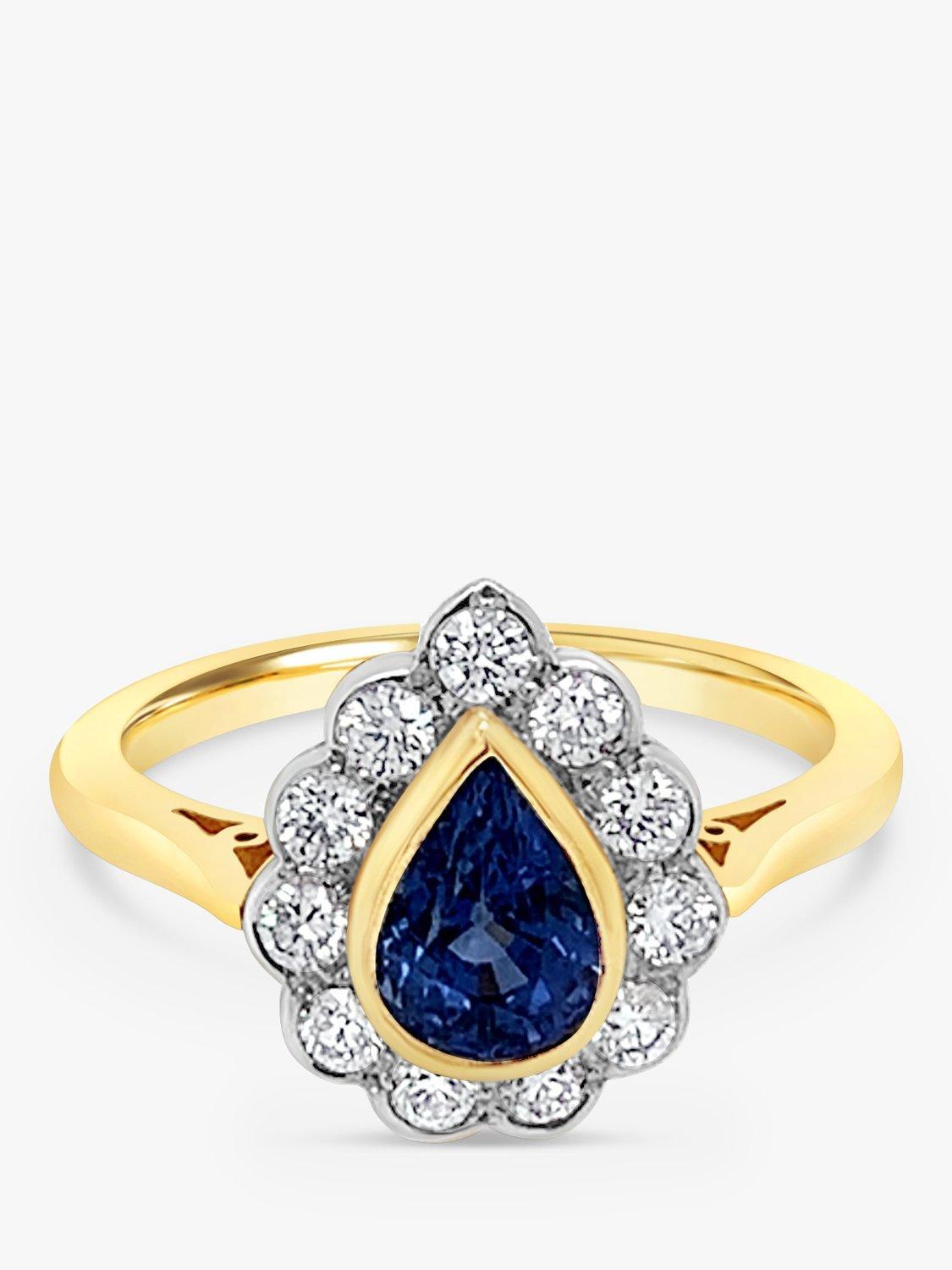 Product image 4 of 5, which shows Milton & Humble Jewellery 18ct White & Yellow Gold  Pre-Loved Sapphire and Diamond Ring