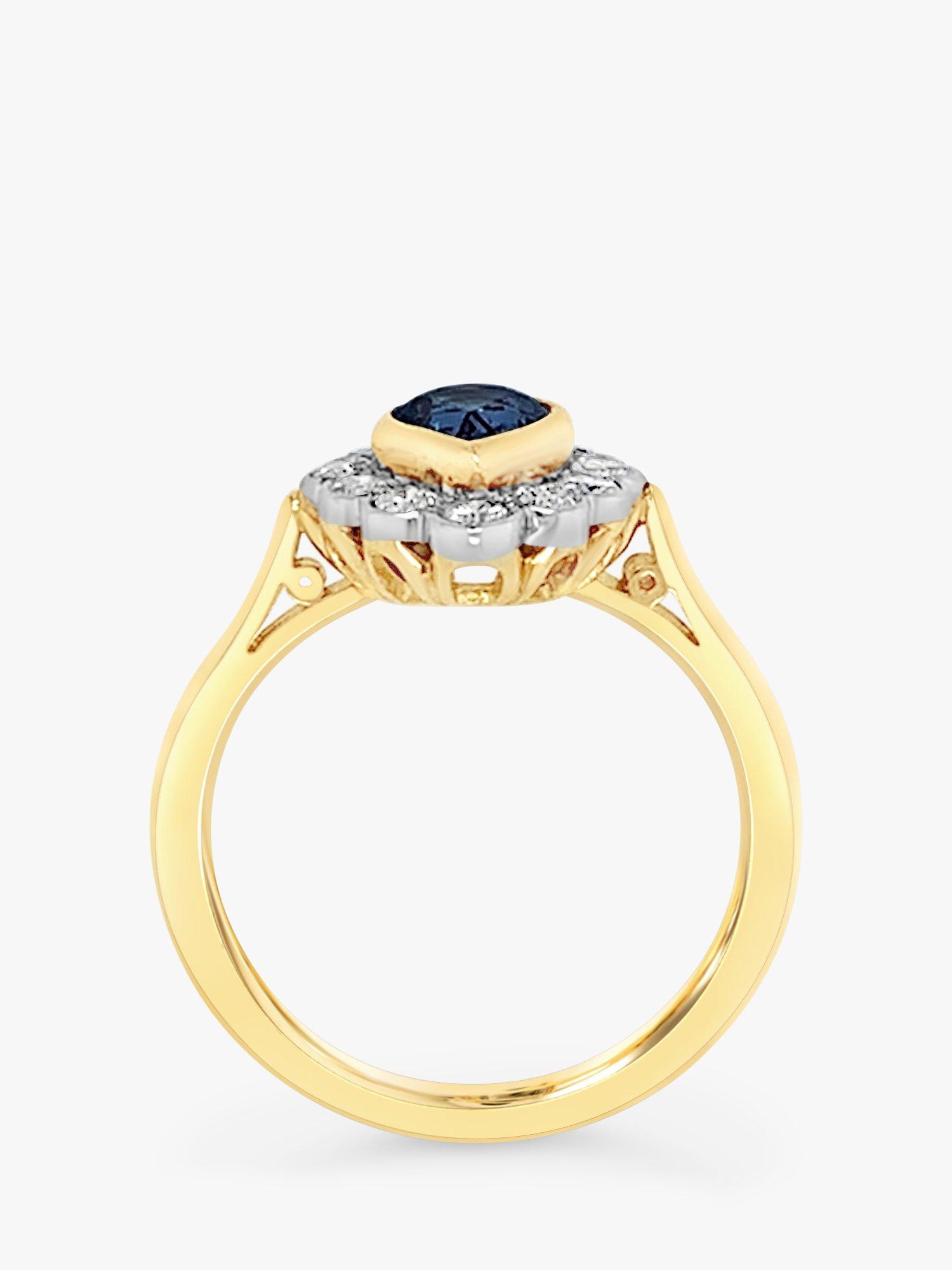 Product image 5 of 5, which shows Milton & Humble Jewellery 18ct White & Yellow Gold  Pre-Loved Sapphire and Diamond Ring