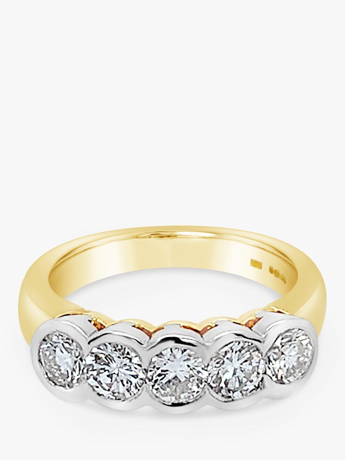 Product image 4 of 5, which shows Milton & Humble Jewellery 18ct Yellow Gold & Platinum Pre-Loved 5 Stone Diamond Ring