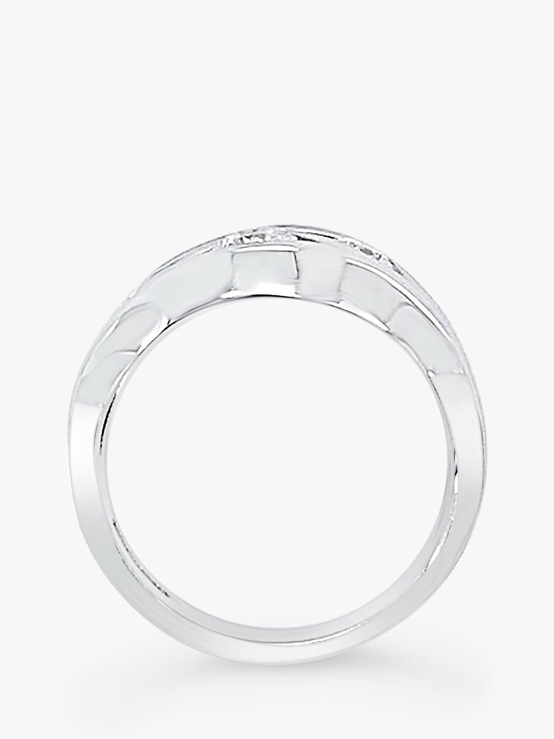 Product image 5 of 5, which shows Milton & Humble Jewellery 18ct White Gold Pre-Loved Diamond Wave Band Ring