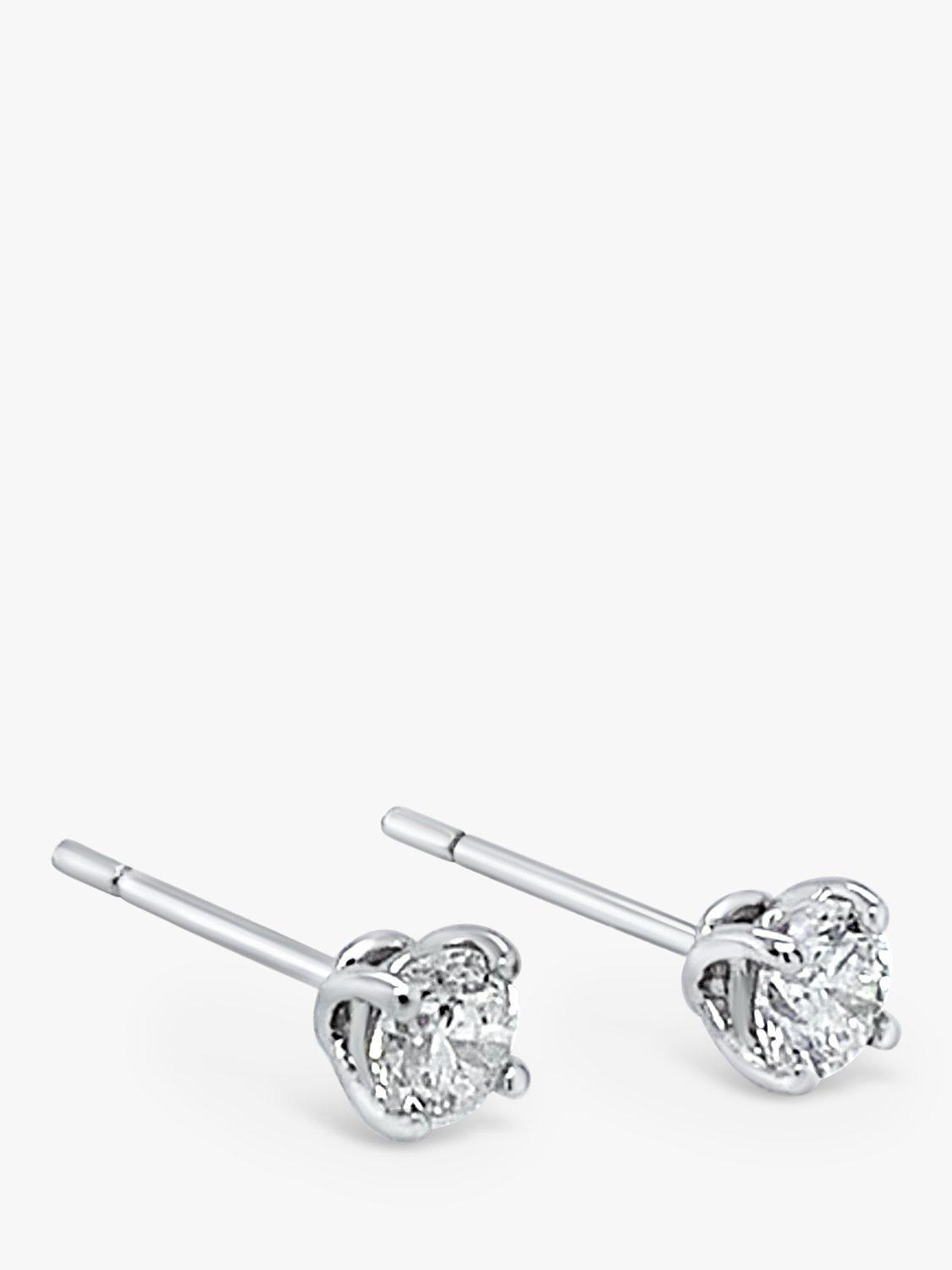 Milton & Humble Jewellery 18ct White Gold Pre-Loved Single Stone Diamond Stud Earrings