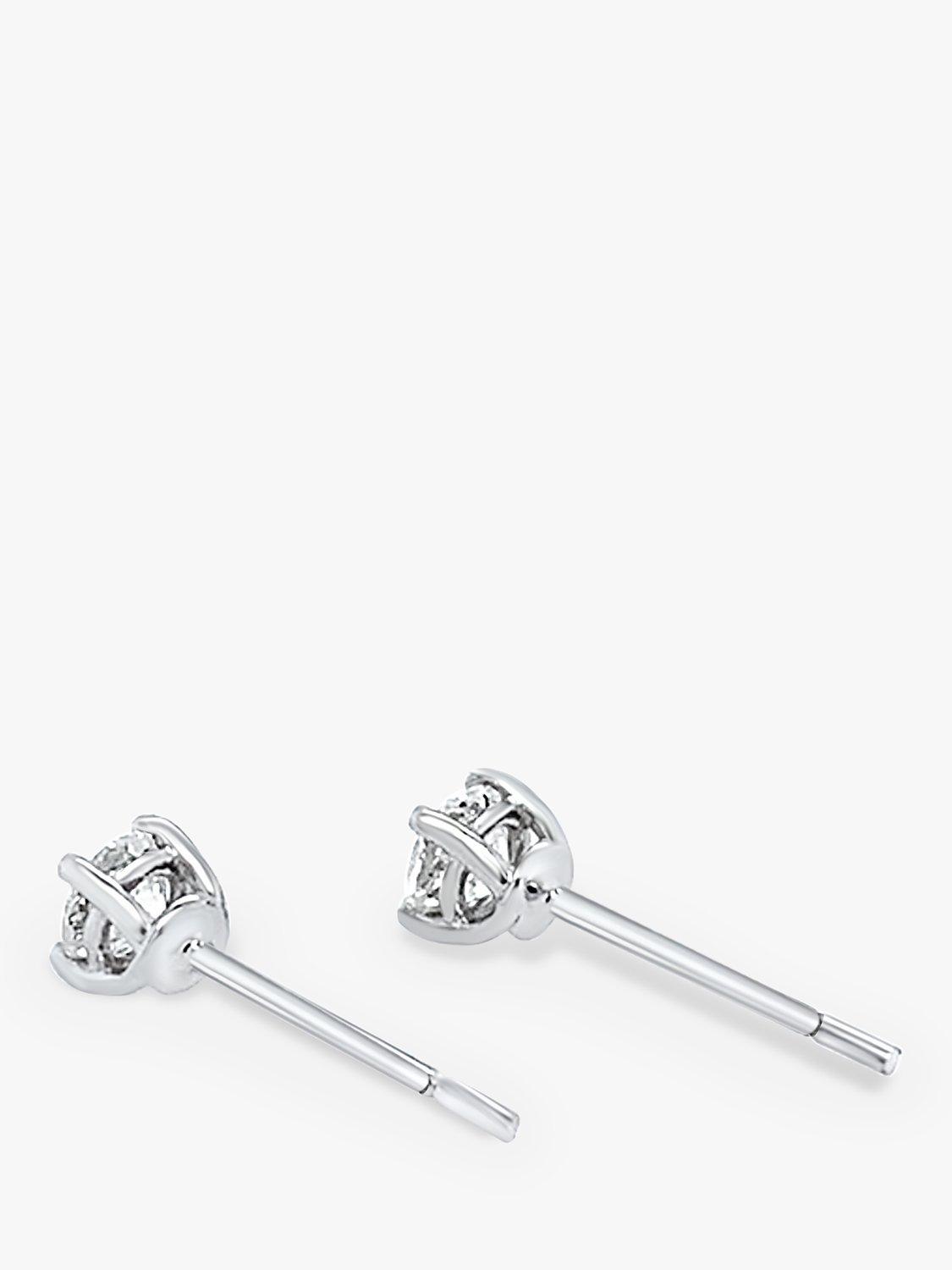 Milton & Humble Jewellery 18ct White Gold Pre-Loved Single Stone Diamond Stud Earrings