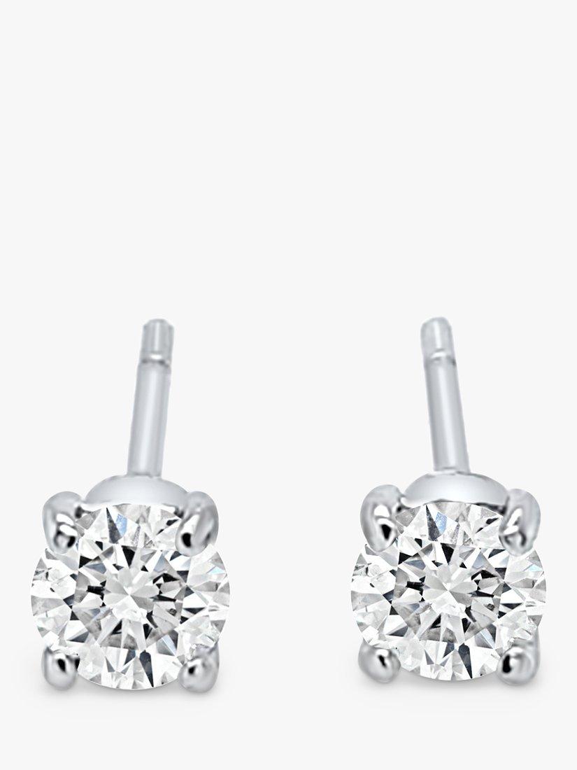 Milton & Humble Jewellery 18ct White Gold Pre-Loved Single Stone Diamond Stud Earrings